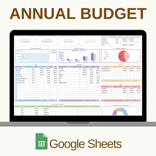 Annual Budget Planner Google Sheets